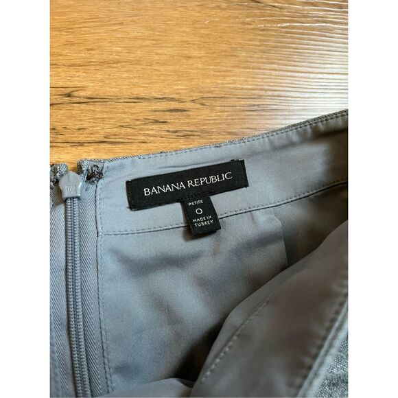 Banana Republic Womens Skirt 0 Petite made in Turkey Wool Pencil Skirt Gray - Picture 2 of 3